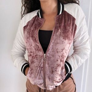 Velvet Varsity Bomber Jacket 🤍